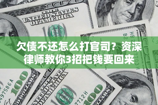 武汉欠债不还怎么打官司？资深律师教你3招把钱要回来