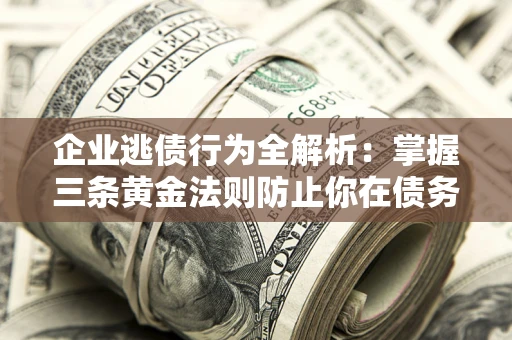武汉企业逃债行为全解析：掌握三条黄金法则防止你在债务乱局中“踩雷”